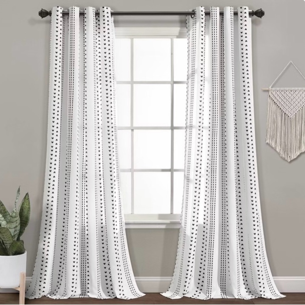 Lush Decor Hygge Stripe Window Curtain Panel Pair 52x108